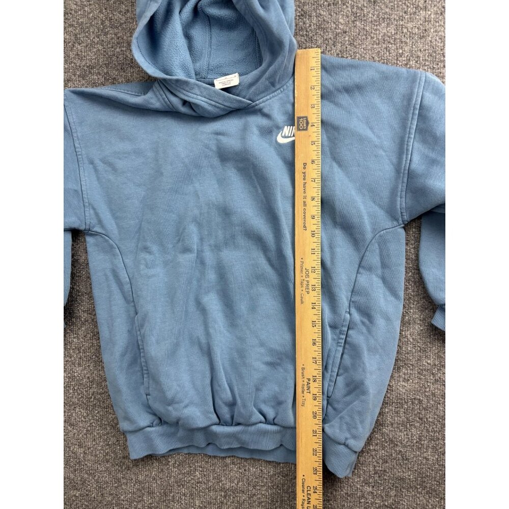 Nike Hoodie Womens Medium Cropped Fleece Pullover Swoosh Logo Sweatshirt - Picture 4 of 8